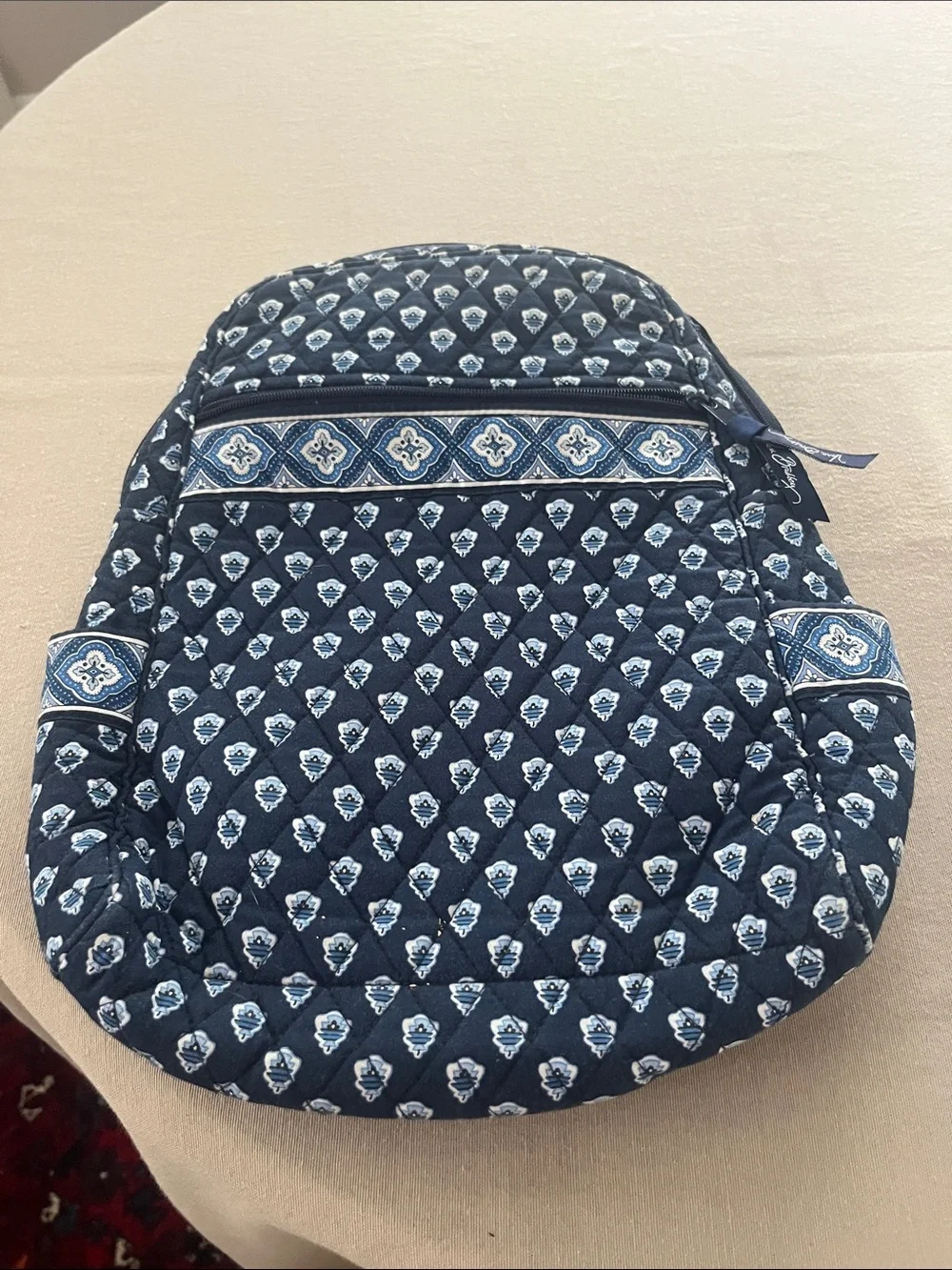 Vera Bradley Nantucket Navy quilted backpack. - Picture 1 of 2